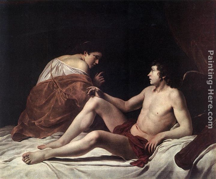 Cupid and Psyche painting - Orazio Gentleschi Cupid and Psyche art painting